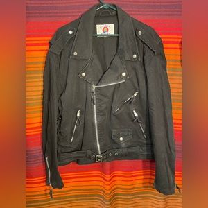 Camel Styles XL Black Denim Biker Style Men’s Jacket